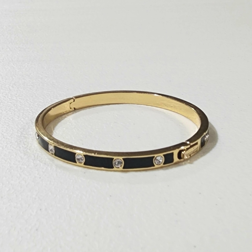 Kate Spade NY Set In Stone Crystal Enamel Bangle Bracelet - Picture 3 of 7